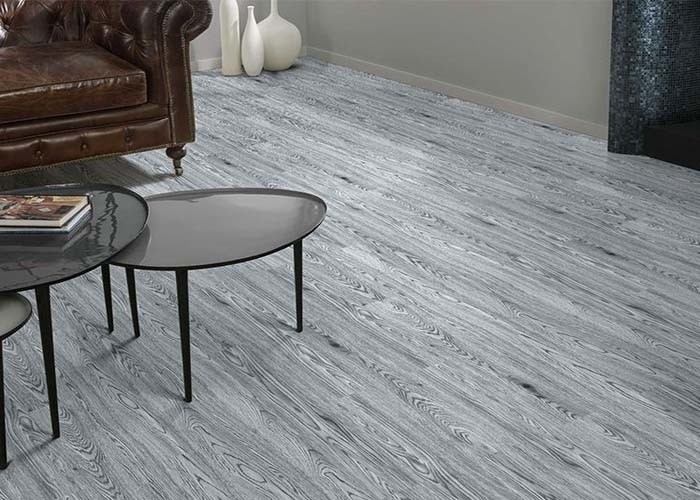 Commercial Spc Vinyl Plank Flooring Wear Layer 0.3mm Waterproof Grey Color